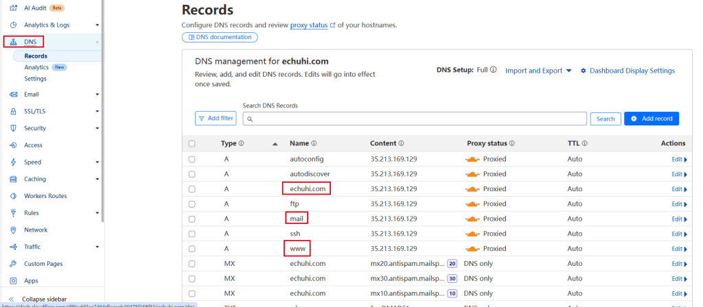 Cloudflare cdn添加解析